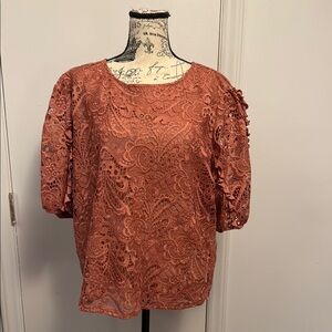 Express Lace Women's Top in Rust